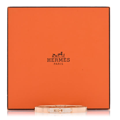 Hermes 18K Rose Gold Diamond PM Kelly Pave Bracelet SH 4 of 4