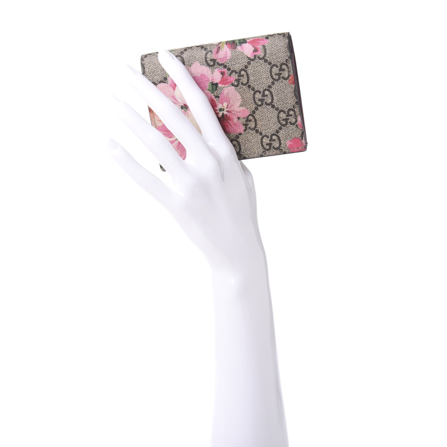 Gucci GG Supreme Monogram Blooms Card Case Beige Multicolor Dry Rose 2 of 12