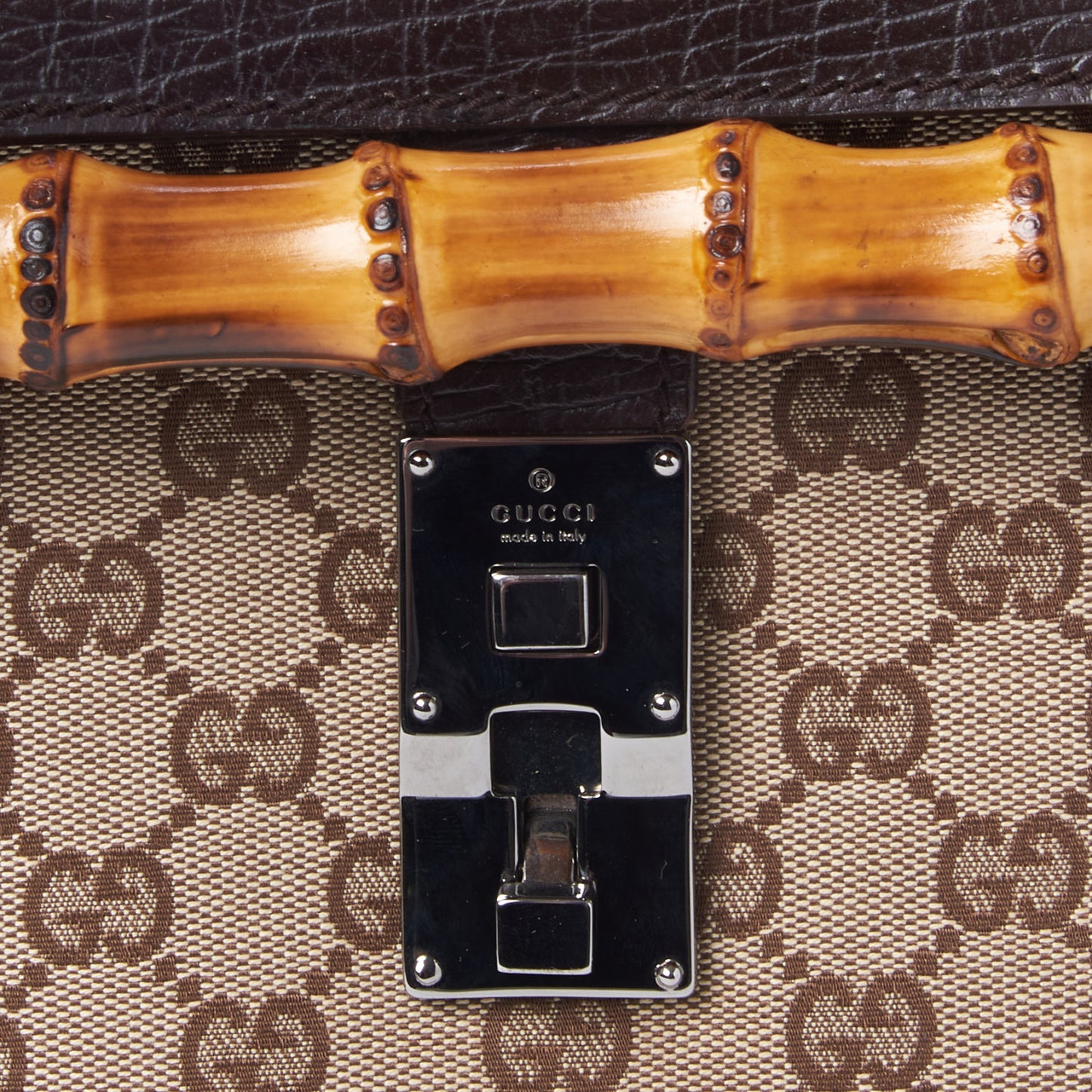 Monogram Bamboo Bullet Bag Dark Brown