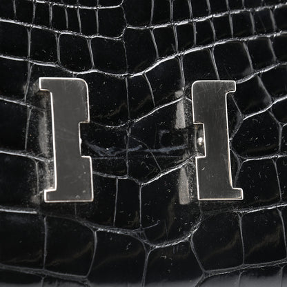 Hermes Shiny Alligator Constance Long Wallet Black 8 of 8