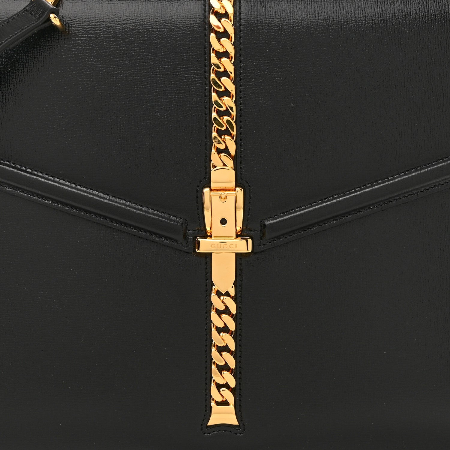 Gucci Textured Calfskin Medium Sylvie 1969 Top Handle Bag Black 9 of 11