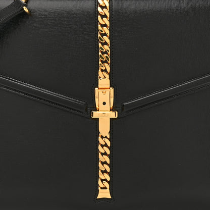 Gucci Textured Calfskin Medium Sylvie 1969 Top Handle Bag Black 9 of 11