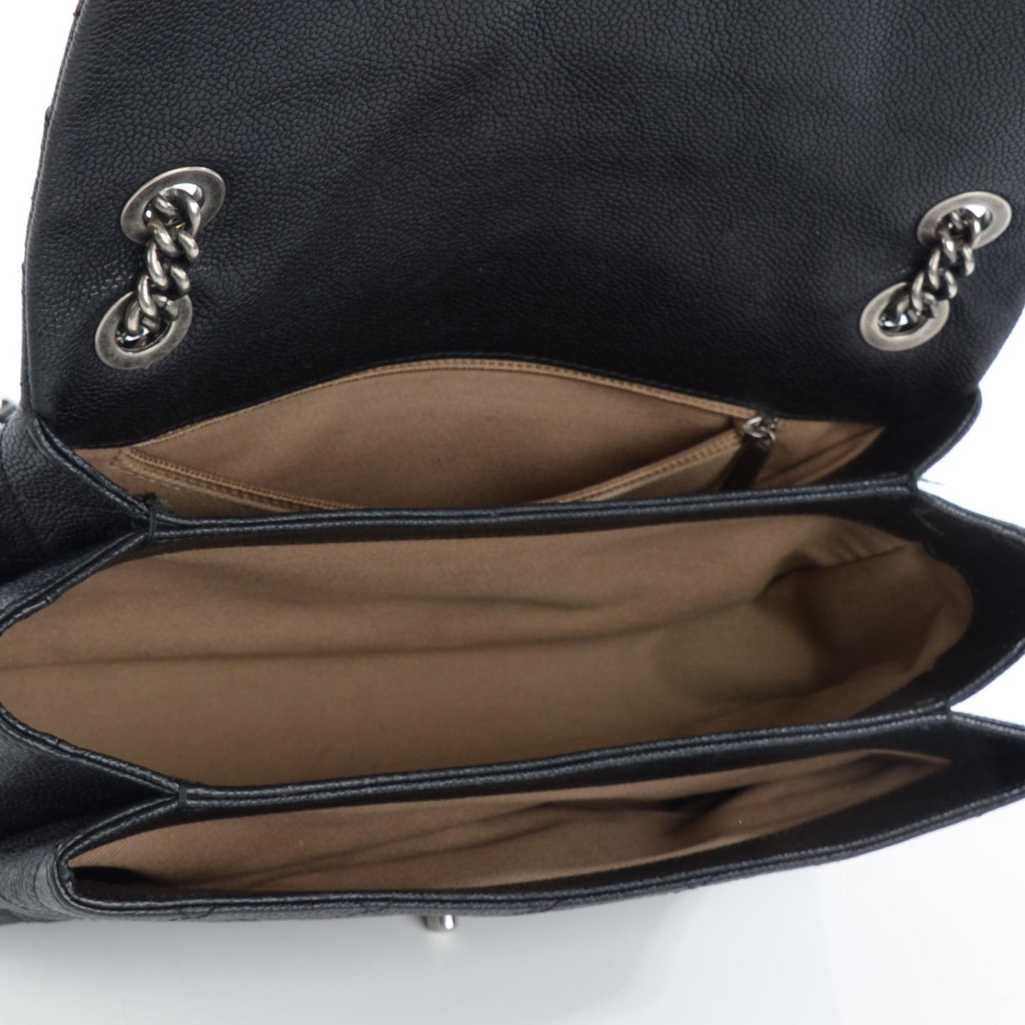 Caviar Stitch Medium Simply CC Flap Black