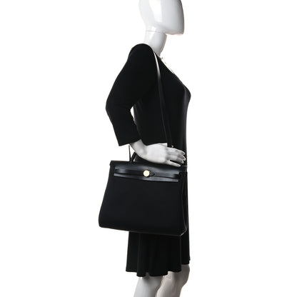 Hermes Military Toile Vache Hunter Herbag Zip Retourne 31 PM Black 2 of 9