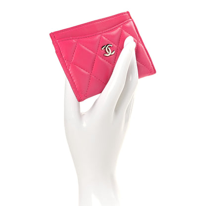 Chanel Lambskin Quilted Card Holder Fuchsia 2 of 9