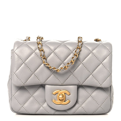 Chanel Lambskin Quilted Mini Pearl Crush Flap Light Grey 1 of 12