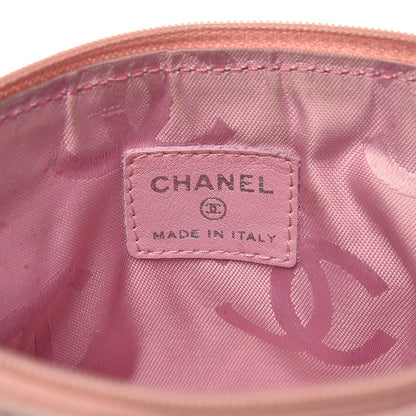 Chanel Calfskin Quilted Cambon Cosmetic Pouch Pink Black 6 of 12