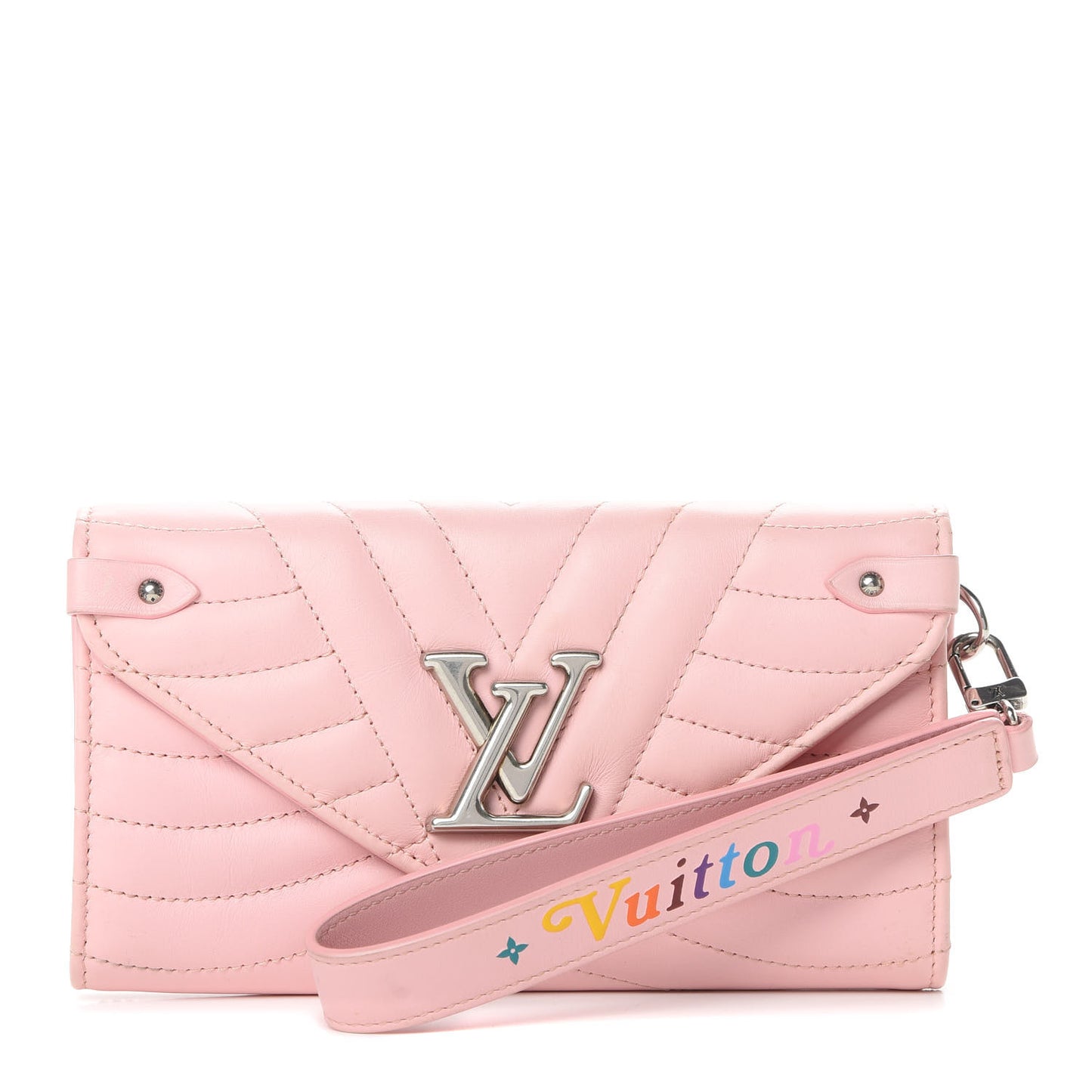 Calfskin New Wave Long Wallet Smoothie Pink