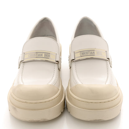 Christian Dior Brushed Calfskin Dior Code Lug Sole Platform 35mm Loafers 37 White 10 of 11