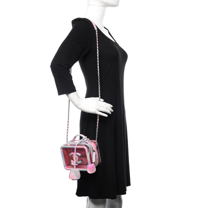 Chanel PVC Patent Calfskin Patent Lambskin Small CC Vanity Case Pink 2 of 11