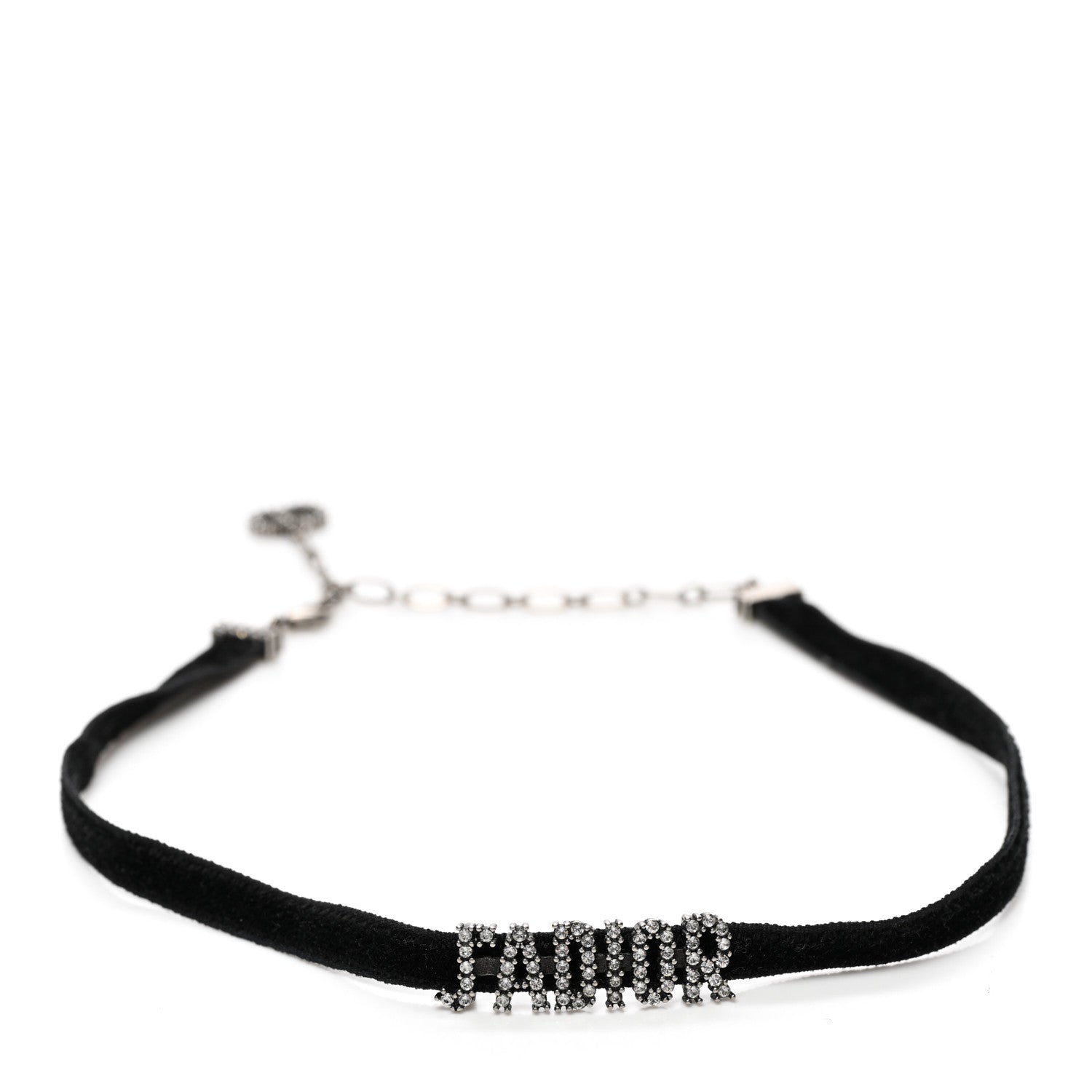 Christian Dior Velvet Crystal J’Adior Choker Necklace Black 1 of 5