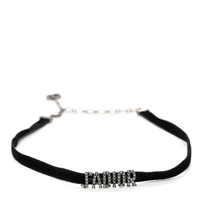 Christian Dior Velvet Crystal J’Adior Choker Necklace Black 1 of 5
