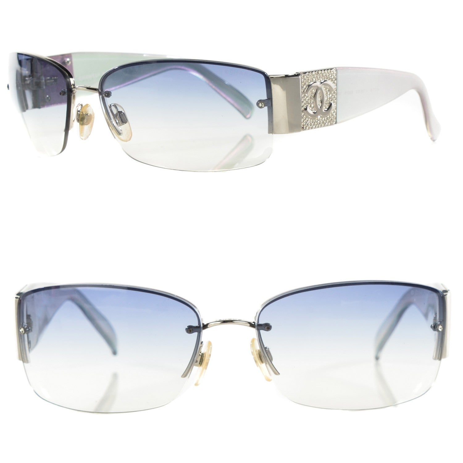 Chanel Crystal CC Sunglasses 4117-B Silver 1 of 7