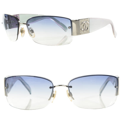 Chanel Crystal CC Sunglasses 4117-B Silver 1 of 7
