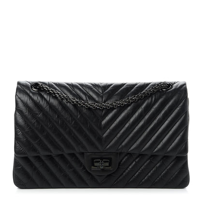 Chanel Aged Calfskin Chevron Quilted 2.55 Reissue 226 So Black 1 of 10