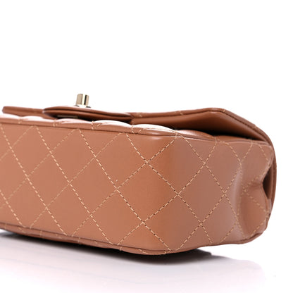 Chanel Lambskin Quilted Mini Rectangular Flap Brown 9 of 10