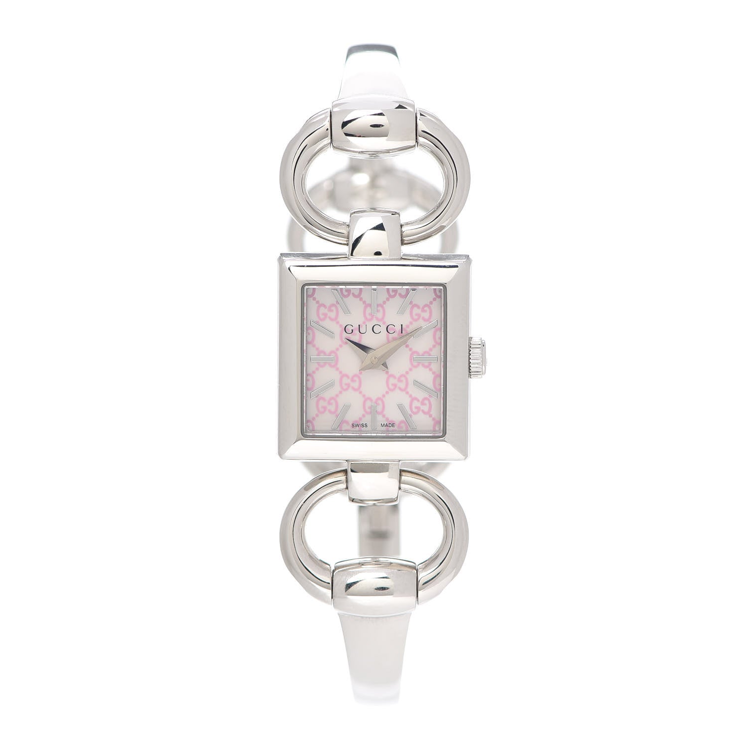 Gucci Stainless Steel Pink Mother of Pearl 19mm Tornabuoni Quartz Watch 1 of 6