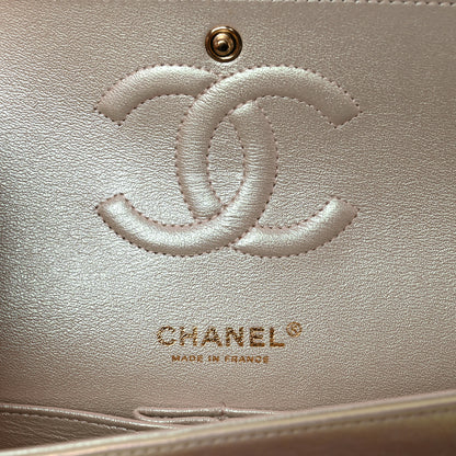 Chanel Iridescent Lambskin Quilted Medium Double Flap Ivory 6 of 12