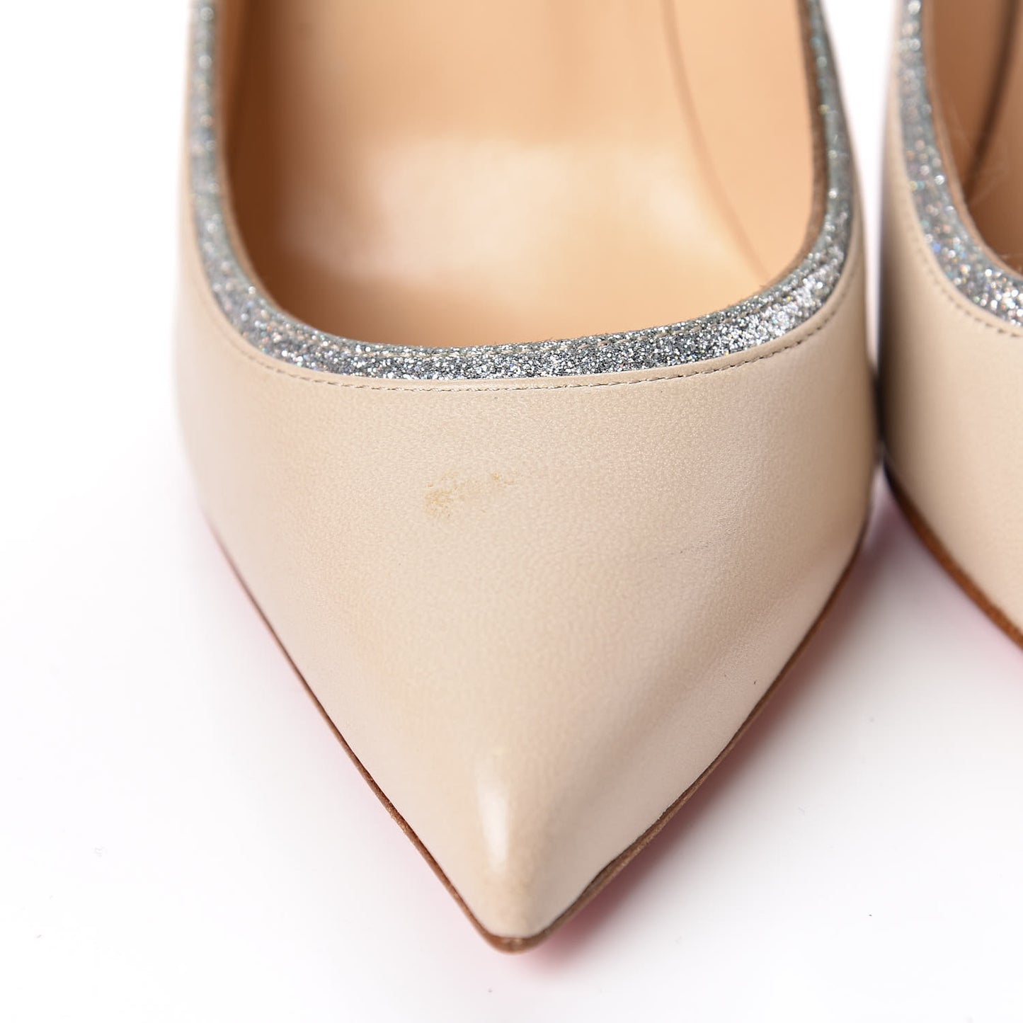 Nappa Glitter Mini Jazz Calf Tucsy 120 Pumps 36 Nude Silver