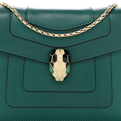 Bulgari Calfskin Small Serpenti Forever Snake Strap Crossbody Bag Emerald Green 9 of 11