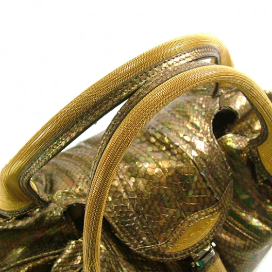 Metallic Python Chain Spy Gold