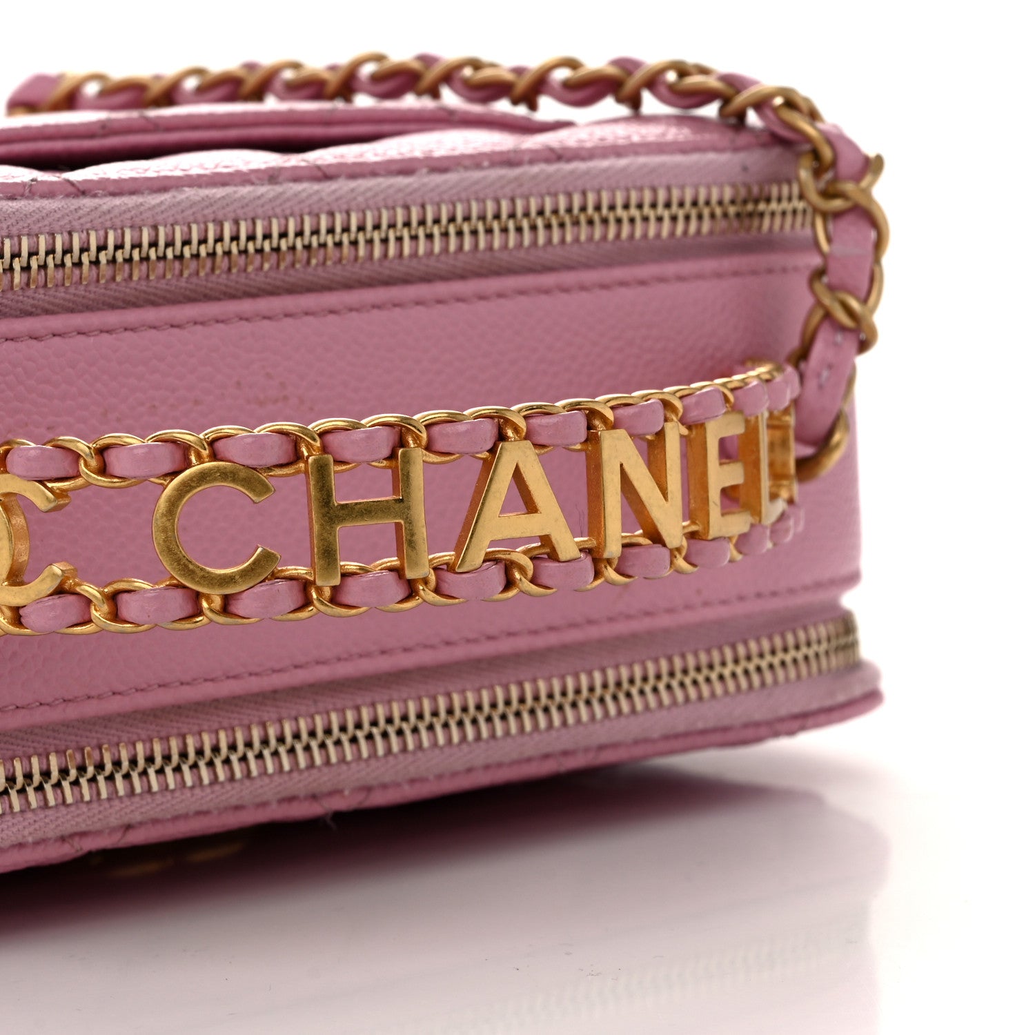 Chanel Caviar Quilted Pick Me Up Small Vanity Case Dark Pink 12 of 12