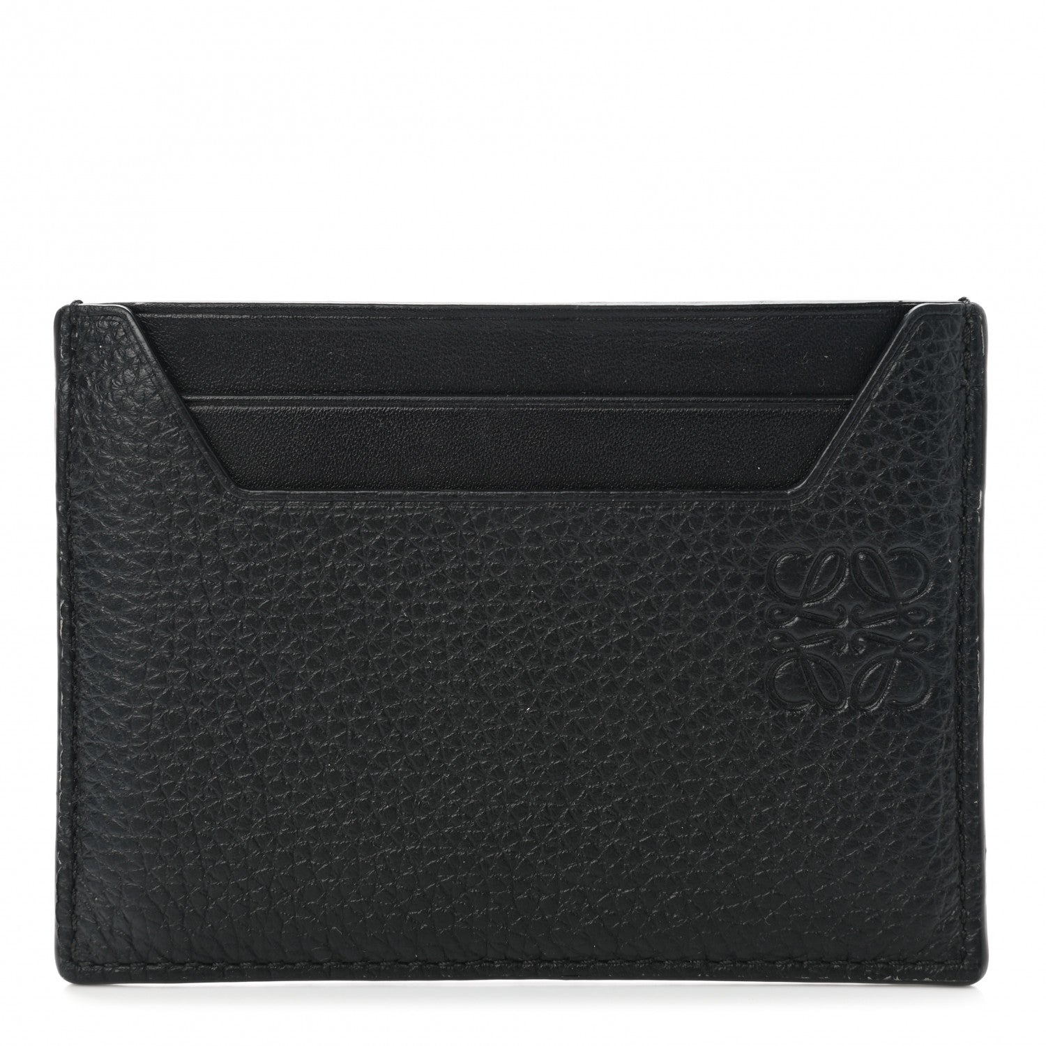 Loewe Soft Grained Calfskin Plain Card Holder Black 1 of 7