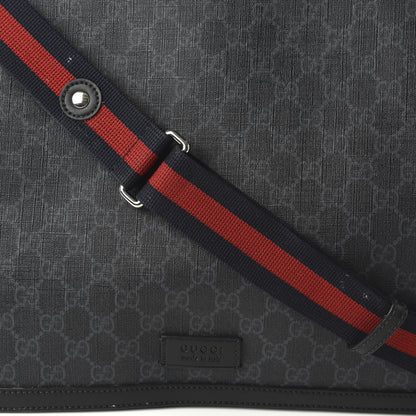 Gucci GG Supreme Monogram Web Messenger Diaper Bag Black Grey 10 of 17