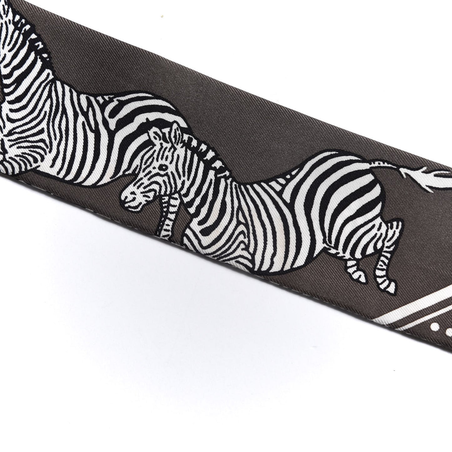 Silk Les Zebres Twilly Gris Taupe Black White