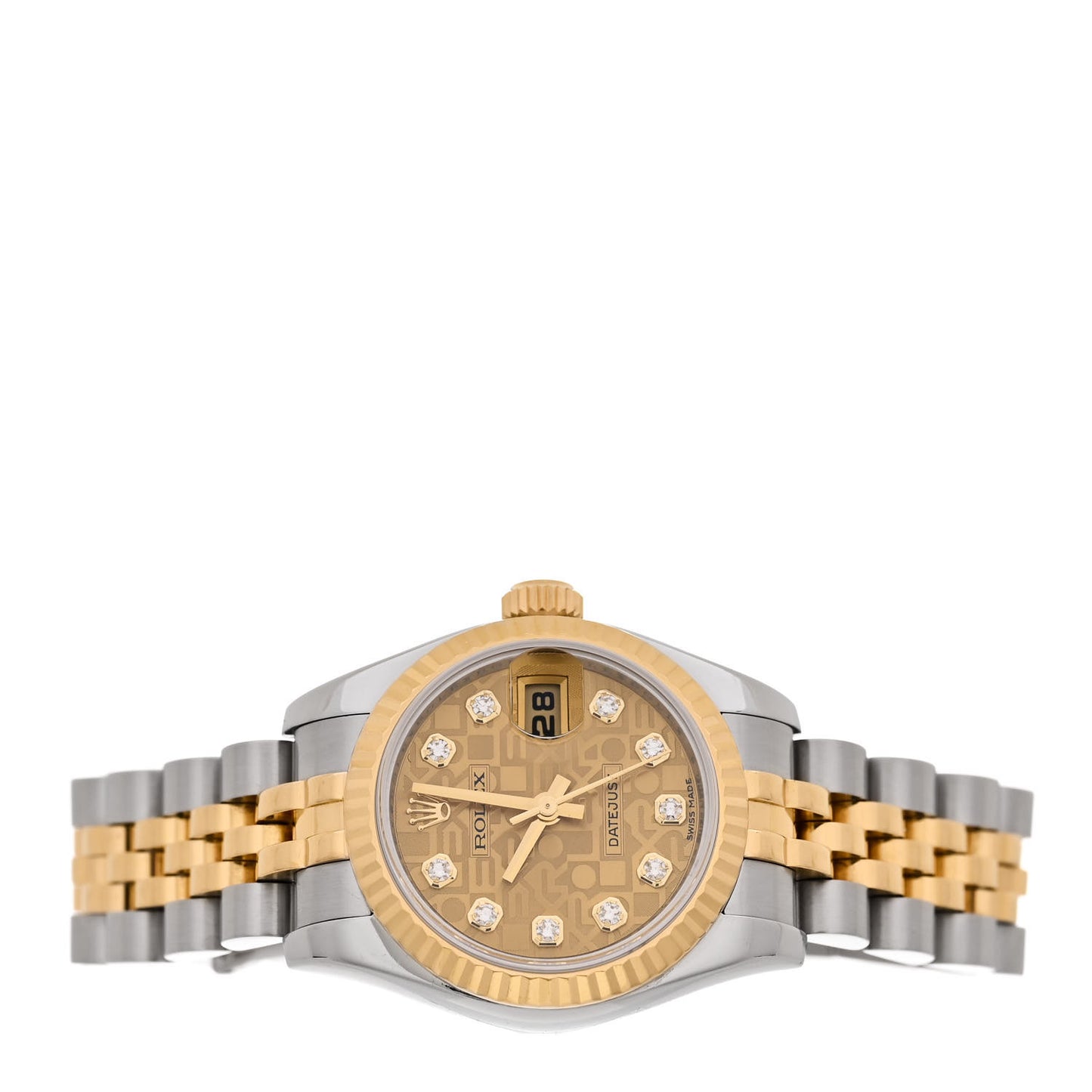 Stainless Steel 18K Yellow Gold Diamond 26mm Oyster Perpetual Datejust Watch Champagne Jubilee 179173