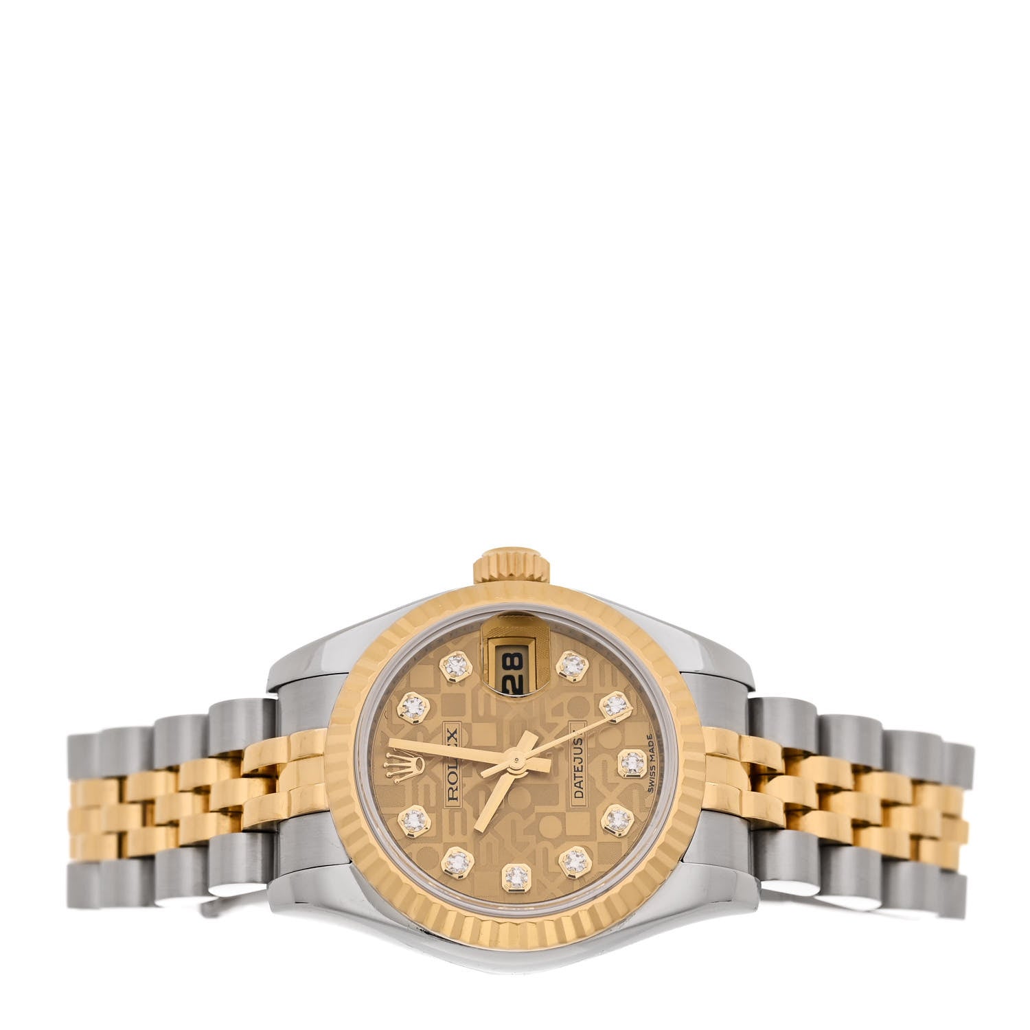 Rolex Stainless Steel 18K Yellow Gold Diamond 26mm Oyster Perpetual Datejust Watch Champagne Jubilee 179173 2 of 4