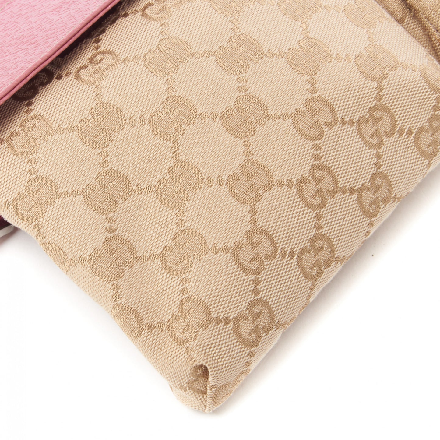 GG Monogram Web Double Pocket Belt Bag Pink