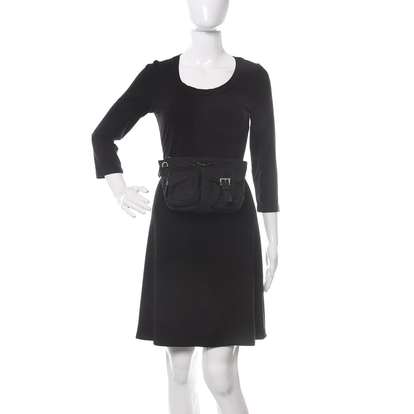 Tessuto Nylon Saffiano Belt Bag Black