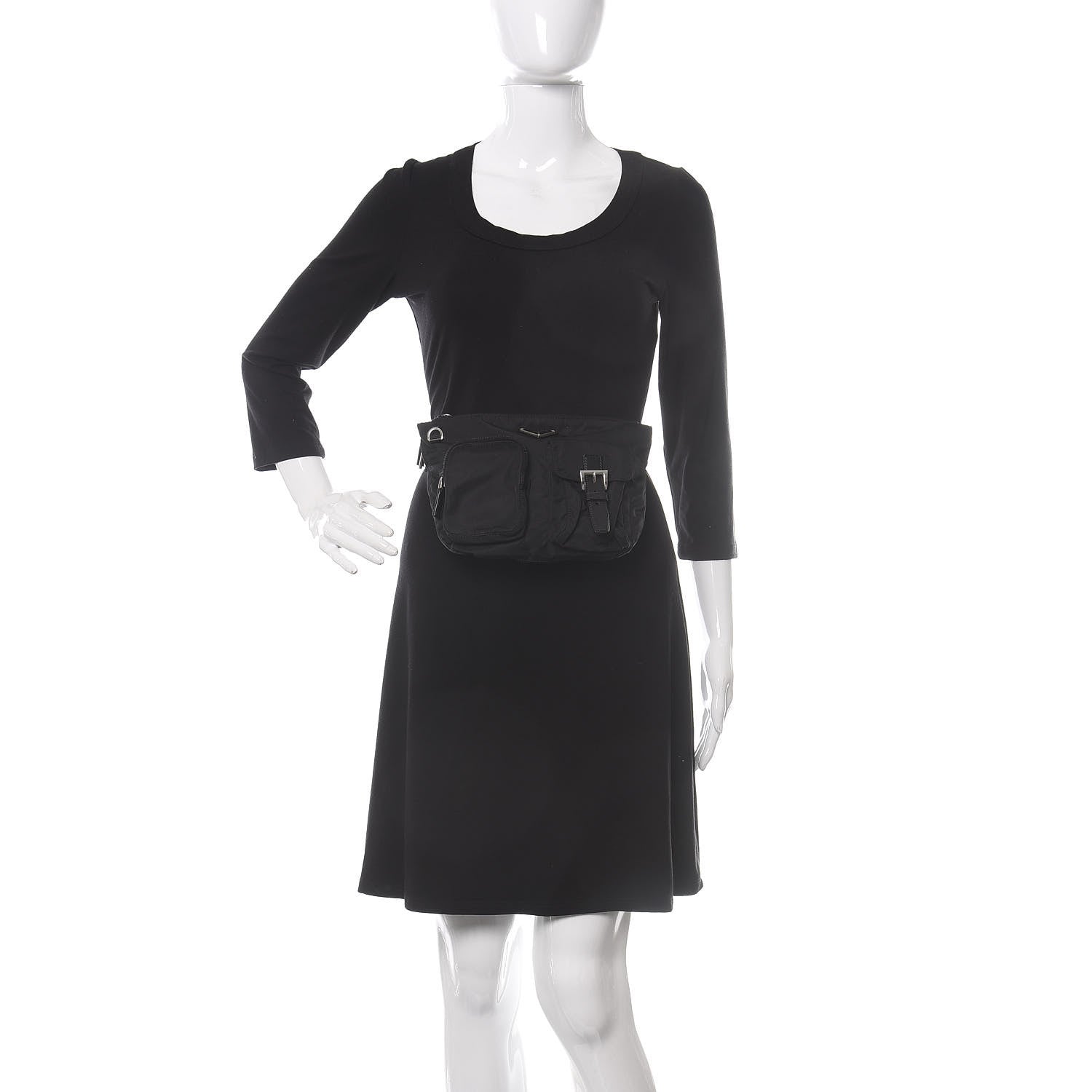 Prada Tessuto Nylon Saffiano Belt Bag Black 2 of 12