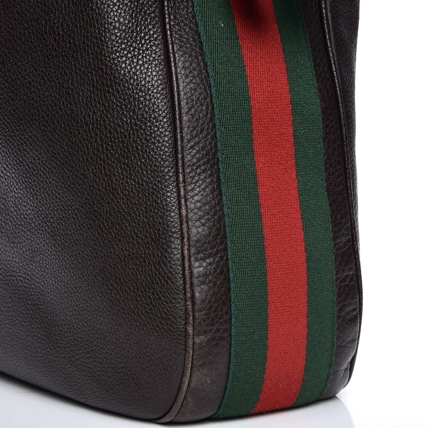 Gucci Calfskin Web Heritage Shoulder Bag Dark Brown 12 of 16