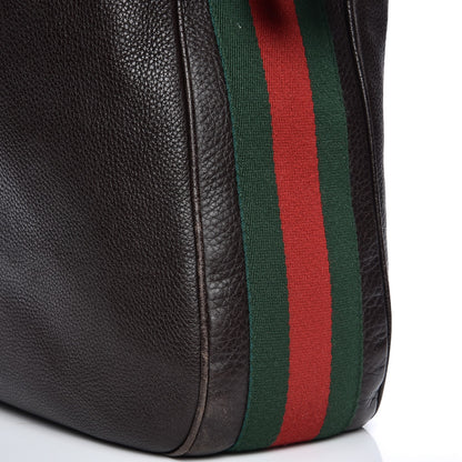 Gucci Calfskin Web Heritage Shoulder Bag Dark Brown 12 of 16