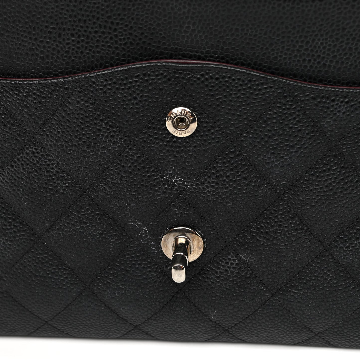 Caviar Quilted Jumbo Double Flap Black