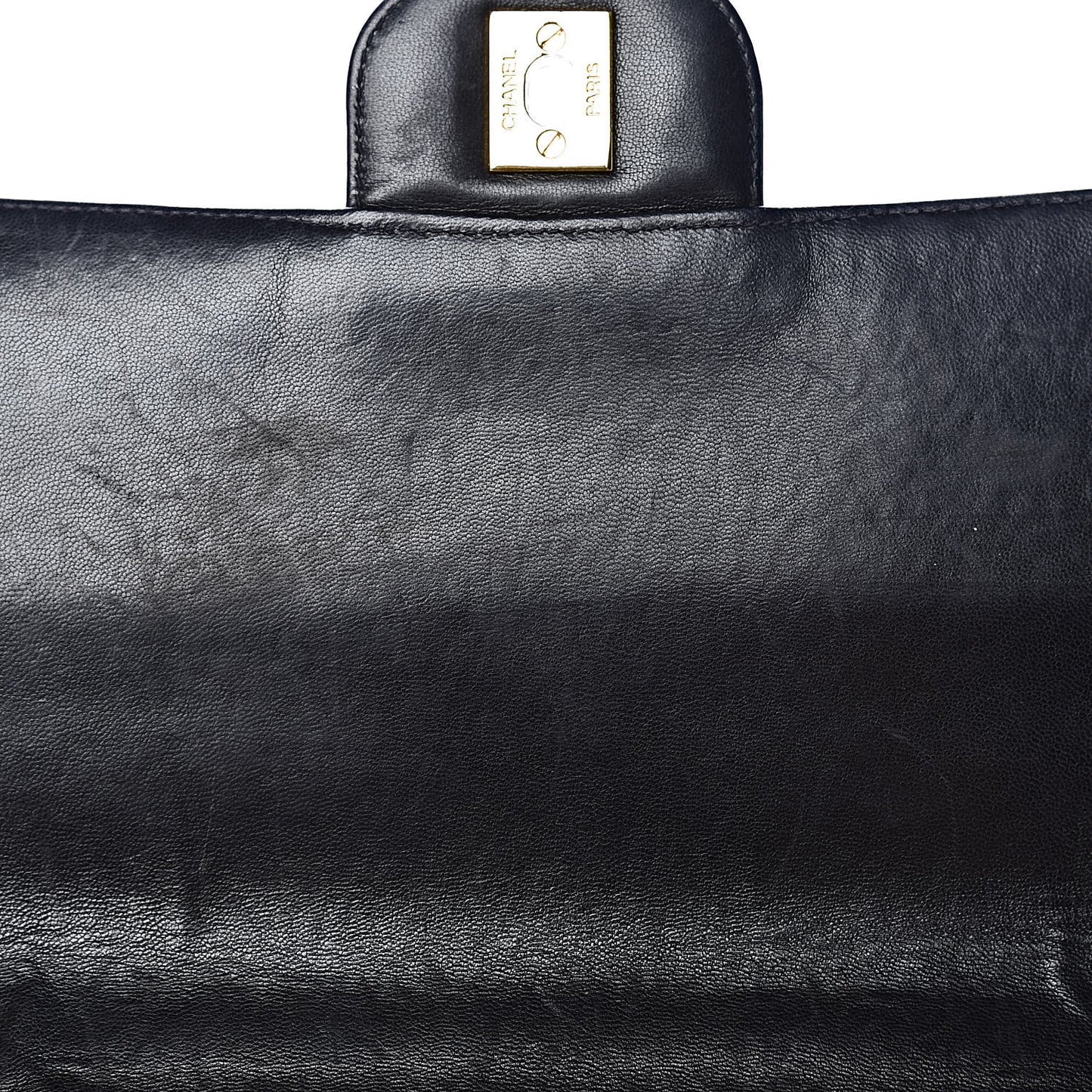Lambskin Quilted Jumbo Single Flap Black