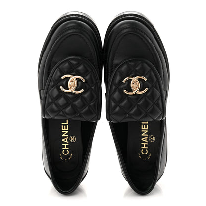 Chanel Lambskin Quilted CC Turnlock Loafers 39 Black 2 of 10