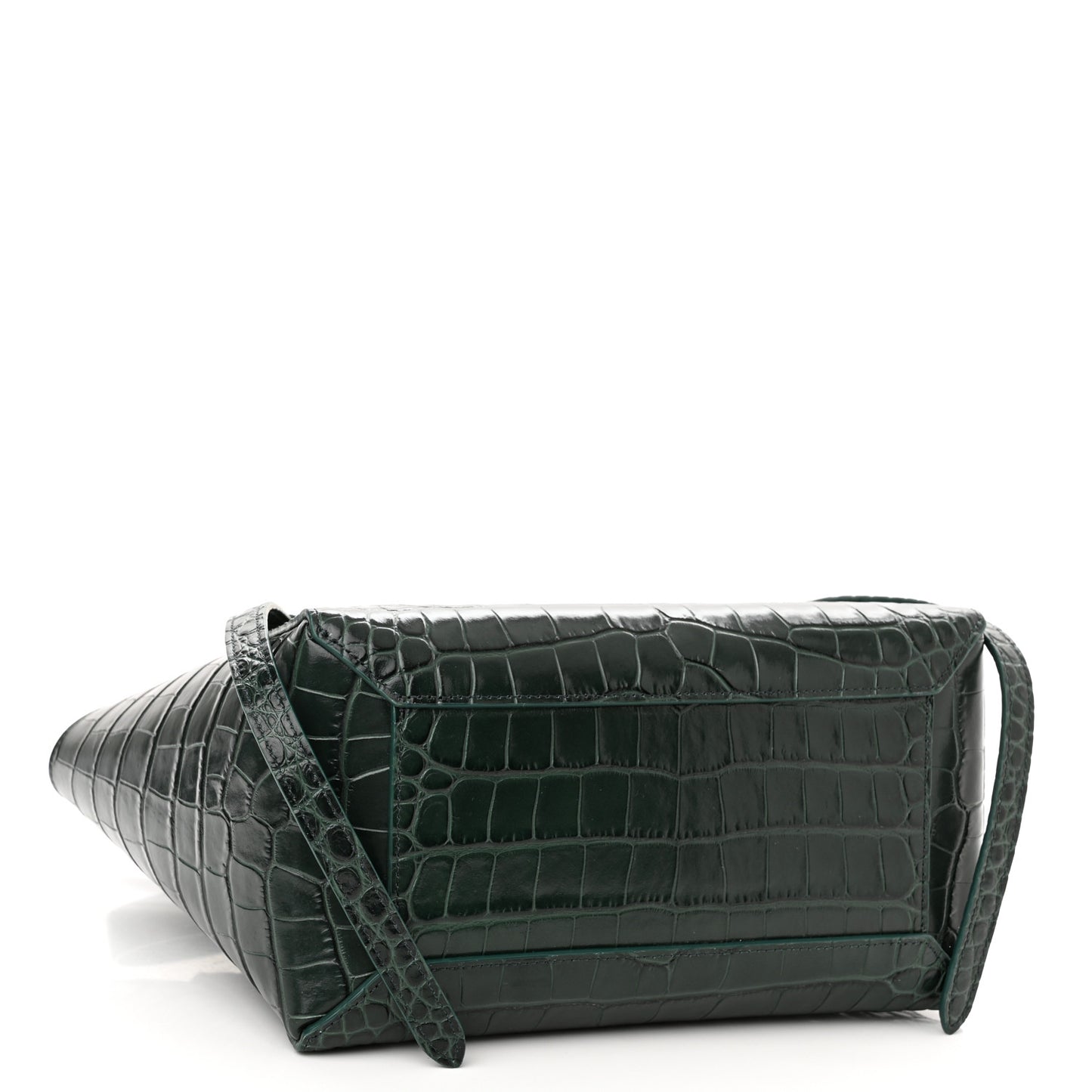 Calfskin Crocodile Embossed Micro Belt Bag Amazone