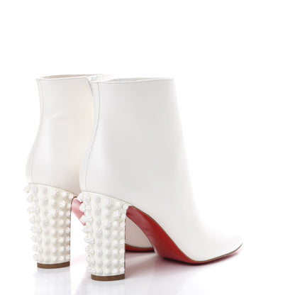 Christian Louboutin Smooth Calfskin Suzi Folk 85 Ankle Boots 40.5 White 4 of 12