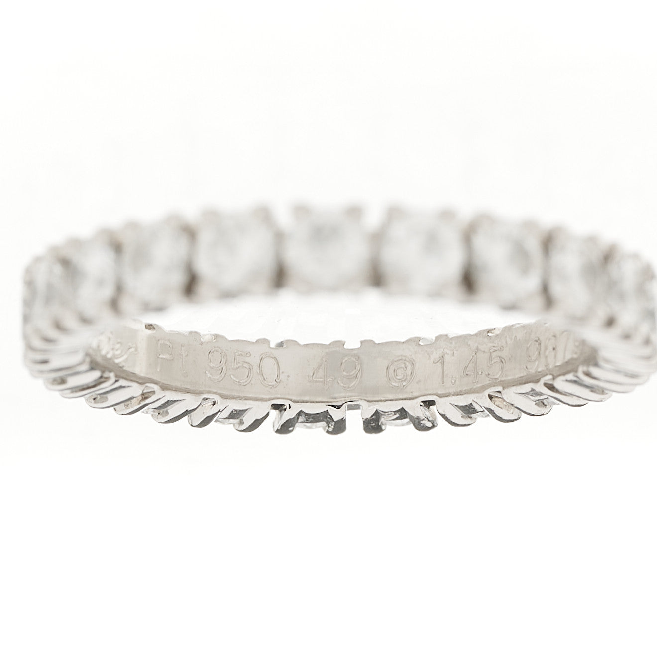 Cartier Platinum Diamond 1.45ct Destinee Wedding Band Ring 49 5 4 of 4