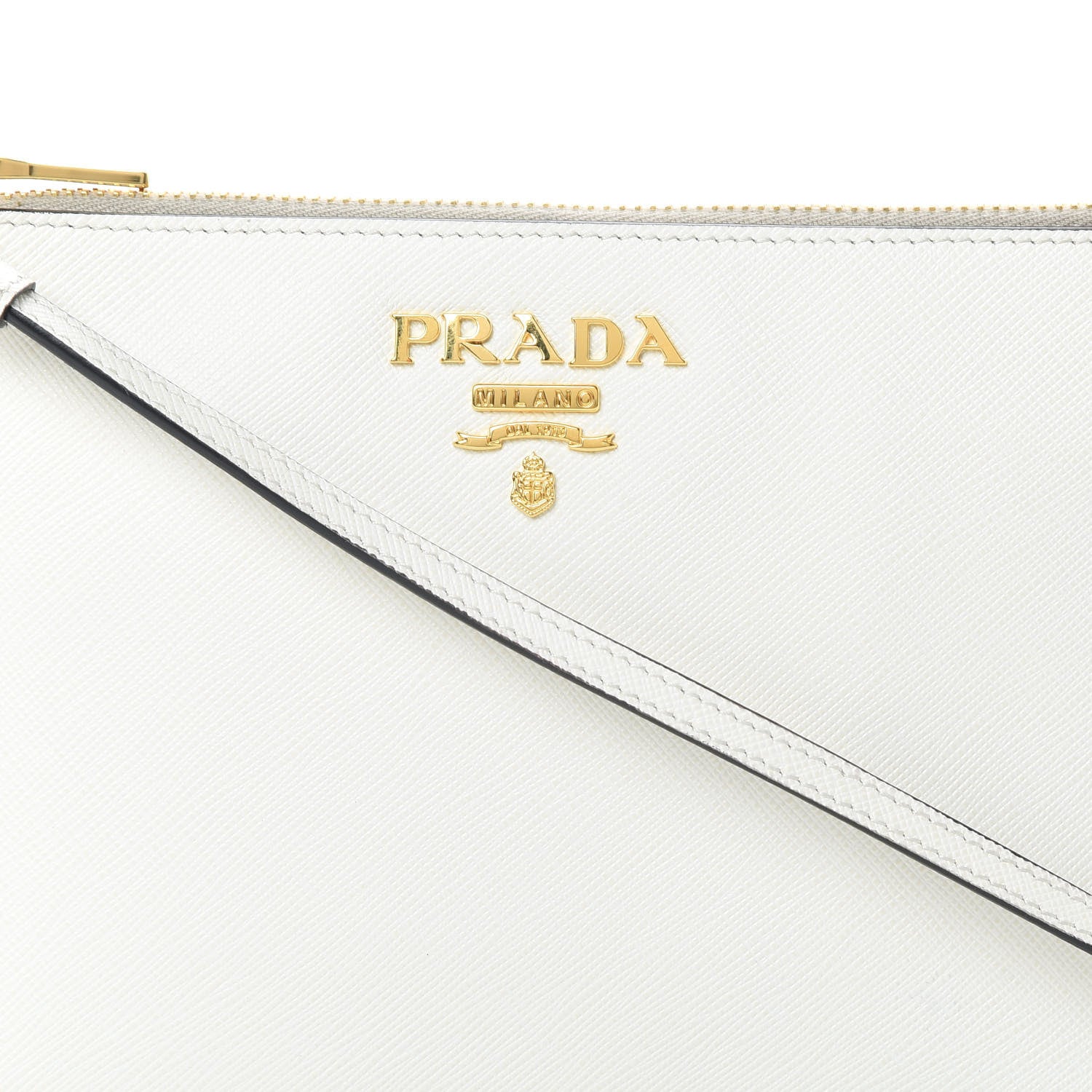 Prada Saffiano Small Flat Pouch Talco 7 of 9