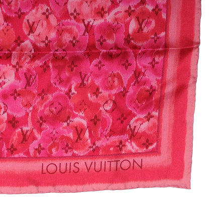 Louis Vuitton Silk Monogram Ikat Summer Square Scarf Rose Indien 3 of 5