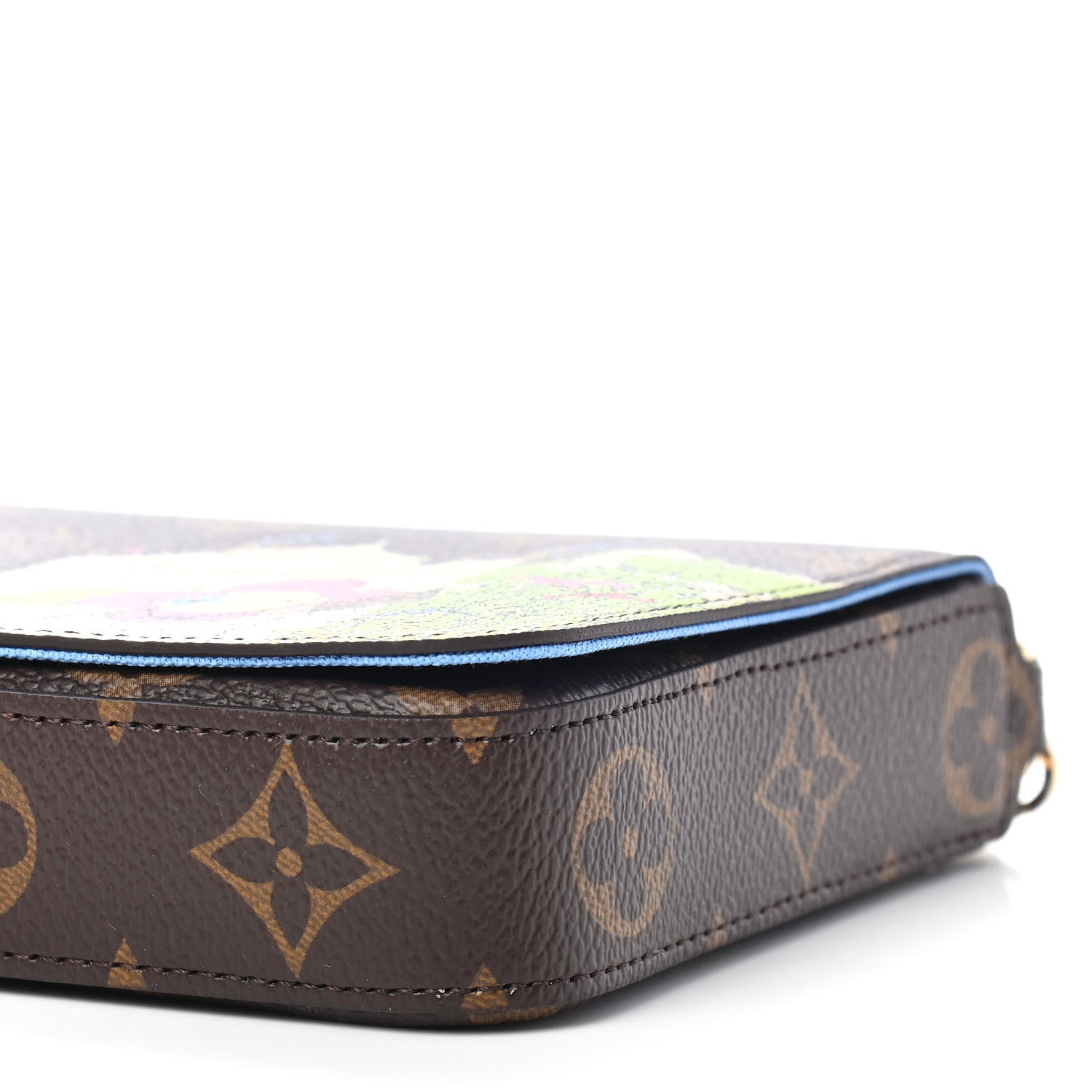 Louis Vuitton Monogram 2021 Christmas Animation China Wall Pochette Felicie Chain Wallet Myosotis Blue 10 of 10