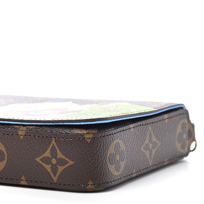 Louis Vuitton Monogram 2021 Christmas Animation China Wall Pochette Felicie Chain Wallet Myosotis Blue 10 of 10
