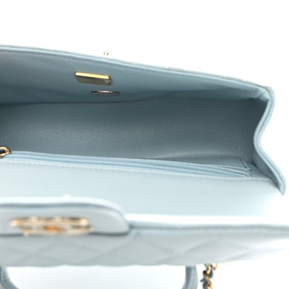 Chanel Lambskin Quilted Mini Top Handle Rectangular Flap Light Blue 5 of 11