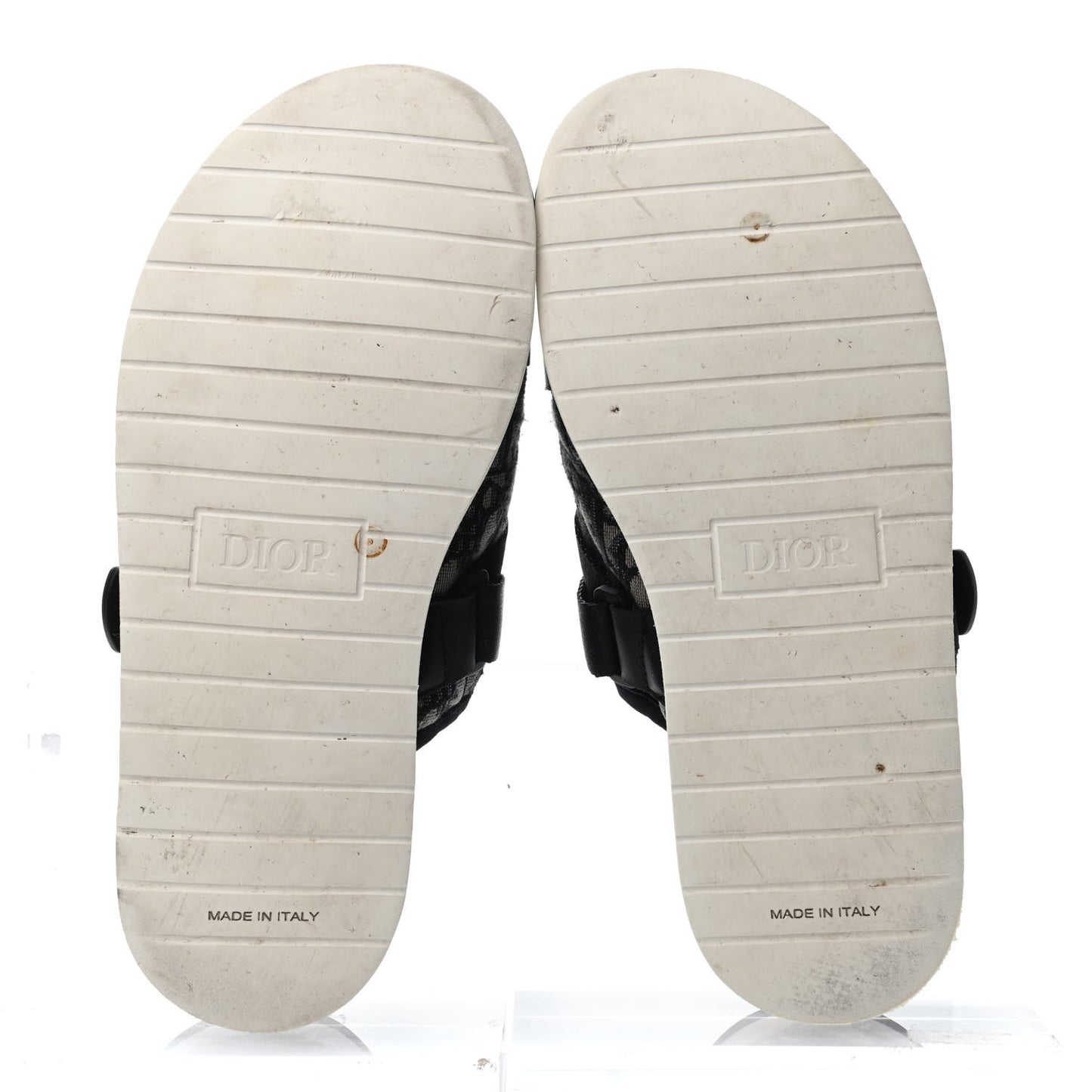 Oblique Jacquard Mens Alpha Sandals 42 Beige Black