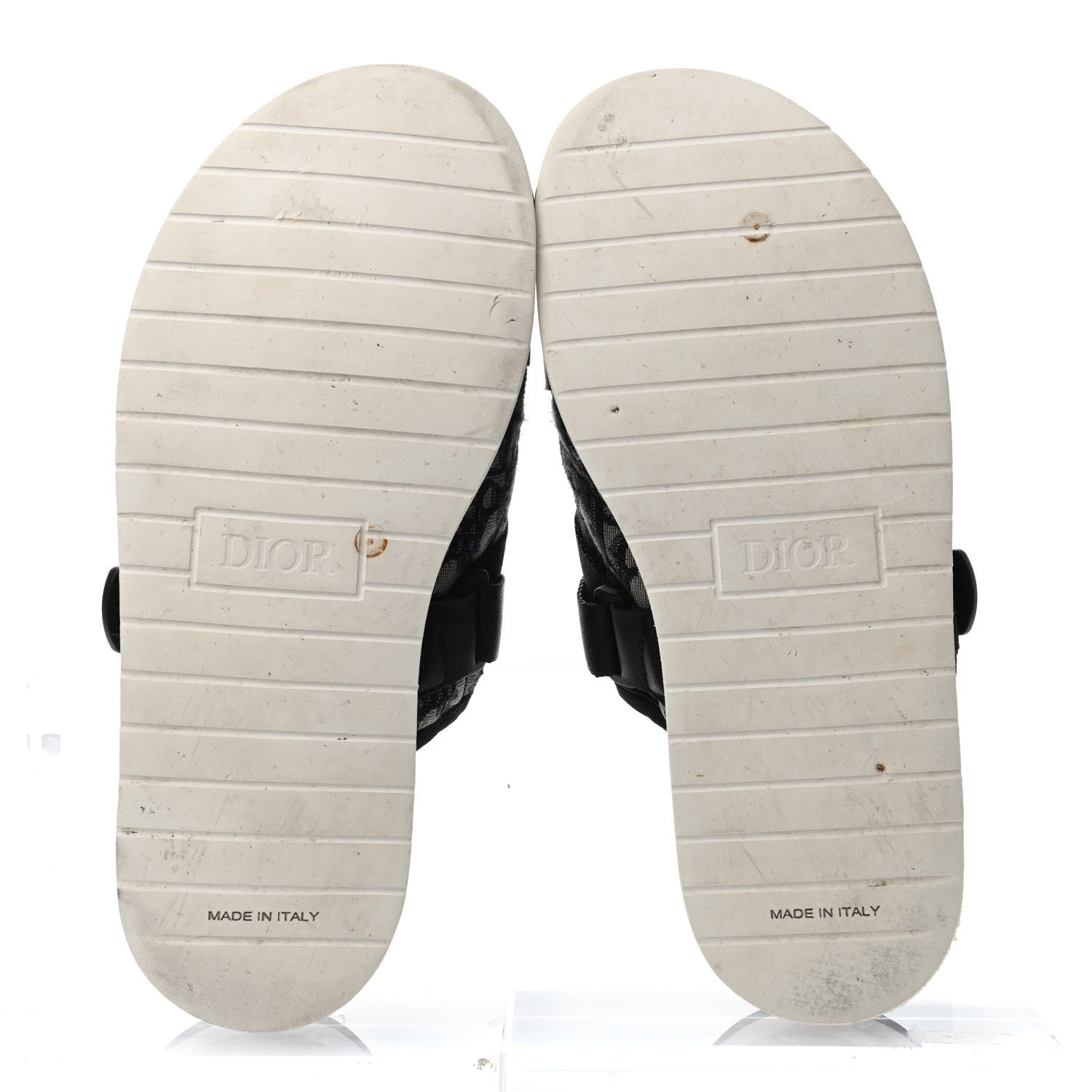 Christian Dior Oblique Jacquard Mens Alpha Sandals 42 Beige Black 4 of 4