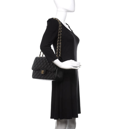 Chanel Caviar Quilted Jumbo Double Flap Black 2 of 10